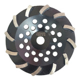 Tornado 7" Cup Wheel 12 Seg Curved 30/40 Grit - Black/ Soft Floor