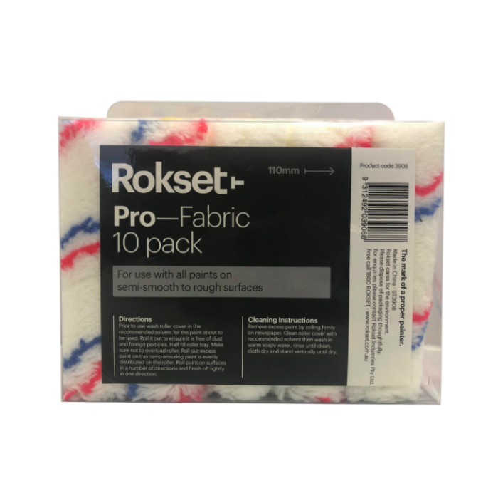Rokset Mini Fabric Roller Cover 110mm 10 Pack 3908