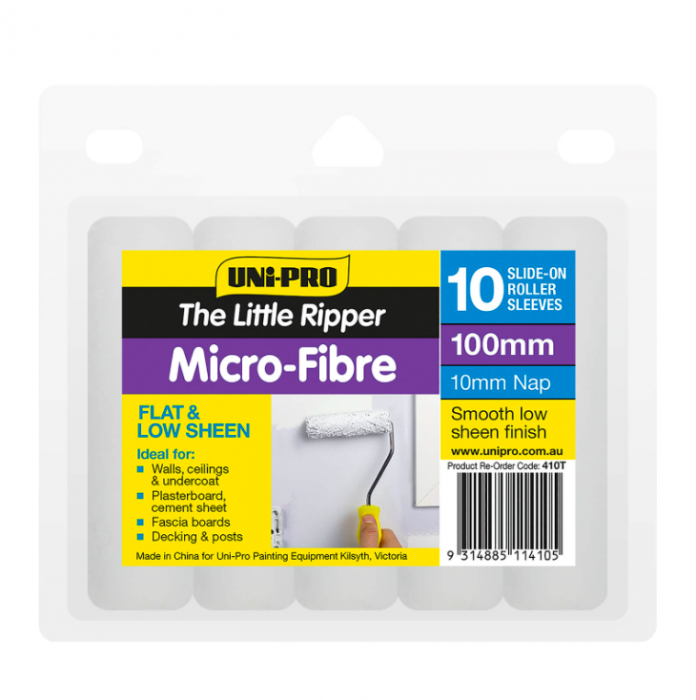 UniPro 10mm Nap 100mm Microfibre Covers 10 Pack 
